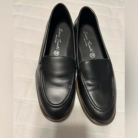 Enzo Tesoti Women's Loafer Size 38/7.5-8 Black Leather Slip-On EUC - Picture 7 of 10